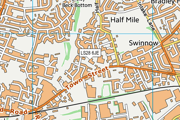 LS28 6JE map - OS VectorMap District (Ordnance Survey)