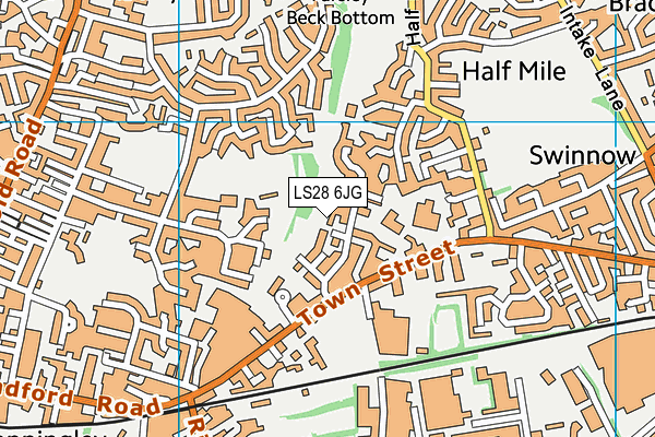 LS28 6JG map - OS VectorMap District (Ordnance Survey)