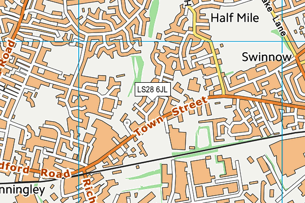 LS28 6JL map - OS VectorMap District (Ordnance Survey)
