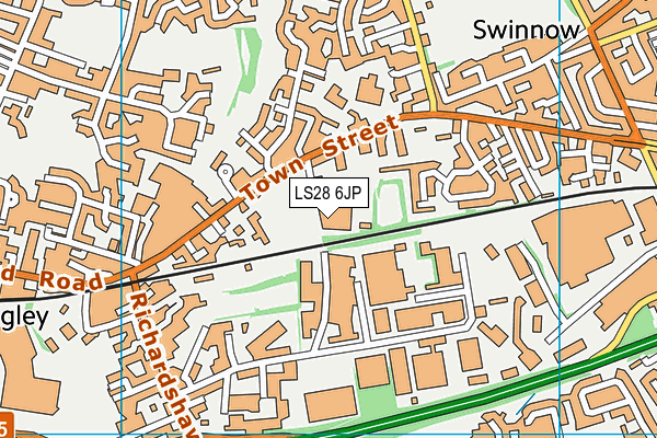 LS28 6JP map - OS VectorMap District (Ordnance Survey)