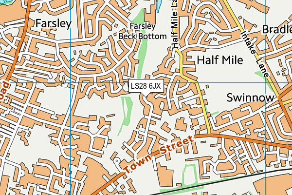 LS28 6JX map - OS VectorMap District (Ordnance Survey)