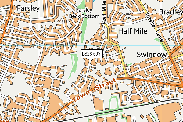 LS28 6JY map - OS VectorMap District (Ordnance Survey)