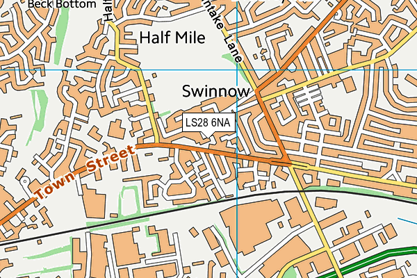 LS28 6NA map - OS VectorMap District (Ordnance Survey)