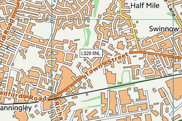 LS28 6NL map - OS VectorMap District (Ordnance Survey)