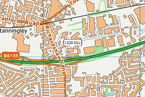 LS28 6QJ map - OS VectorMap District (Ordnance Survey)