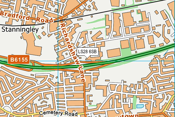 LS28 6SB map - OS VectorMap District (Ordnance Survey)