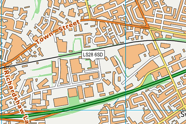 LS28 6SD map - OS VectorMap District (Ordnance Survey)