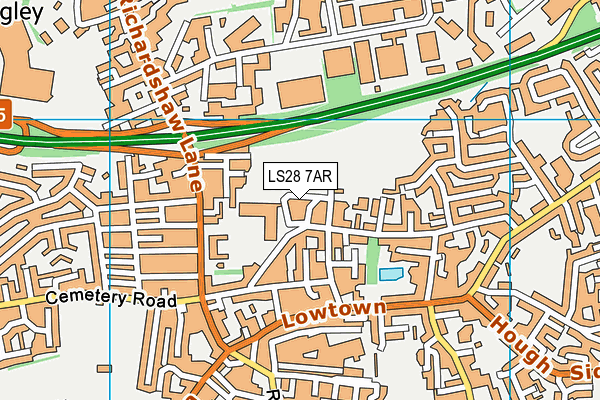 LS28 7AR map - OS VectorMap District (Ordnance Survey)