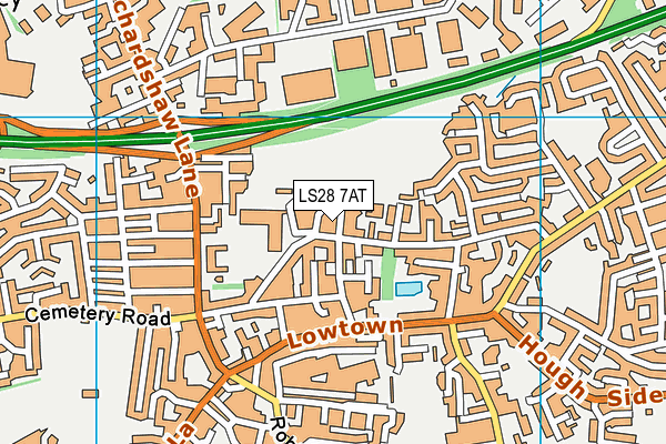 LS28 7AT map - OS VectorMap District (Ordnance Survey)