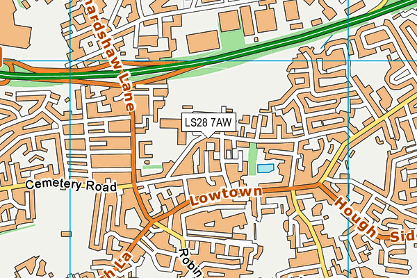 LS28 7AW map - OS VectorMap District (Ordnance Survey)