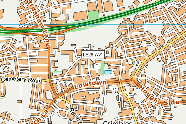LS28 7AY map - OS VectorMap District (Ordnance Survey)
