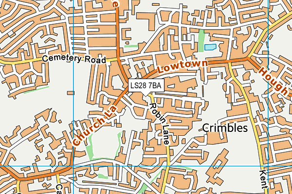 LS28 7BA map - OS VectorMap District (Ordnance Survey)
