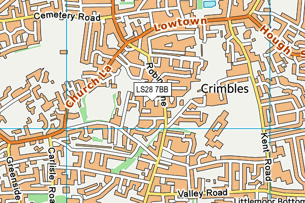 LS28 7BB map - OS VectorMap District (Ordnance Survey)