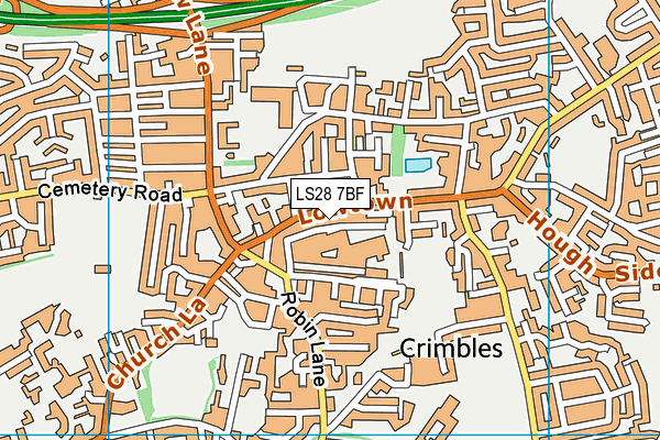 LS28 7BF map - OS VectorMap District (Ordnance Survey)