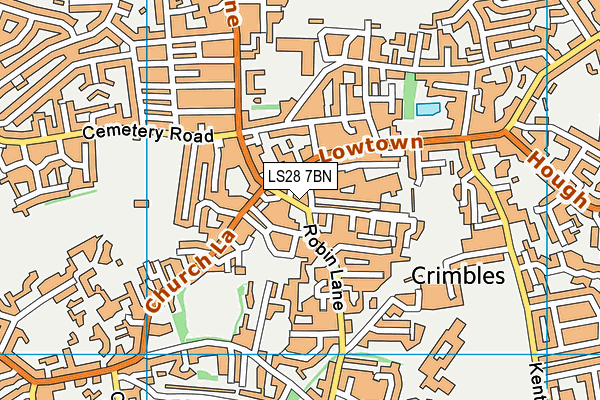 LS28 7BN map - OS VectorMap District (Ordnance Survey)