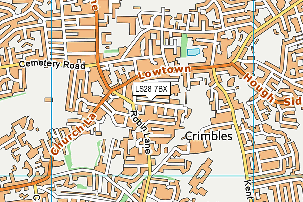 LS28 7BX map - OS VectorMap District (Ordnance Survey)