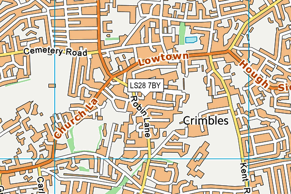 LS28 7BY map - OS VectorMap District (Ordnance Survey)