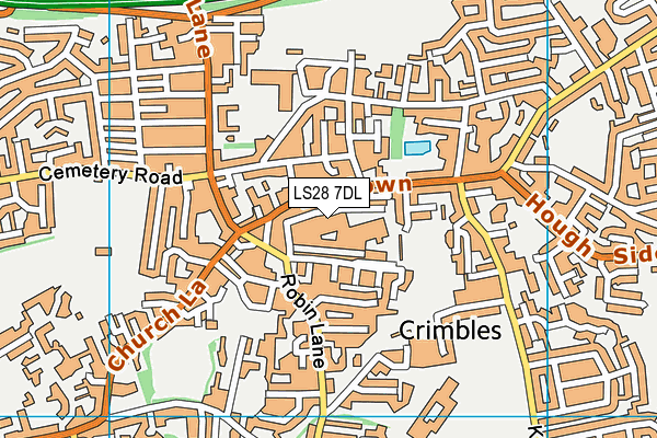 LS28 7DL map - OS VectorMap District (Ordnance Survey)