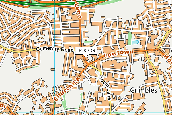 LS28 7DR map - OS VectorMap District (Ordnance Survey)