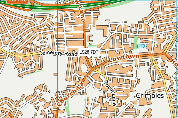 LS28 7DT map - OS VectorMap District (Ordnance Survey)