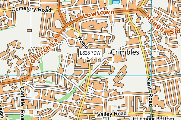 LS28 7DW map - OS VectorMap District (Ordnance Survey)