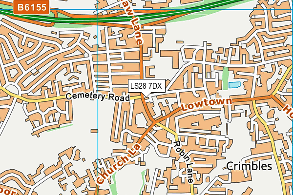 LS28 7DX map - OS VectorMap District (Ordnance Survey)