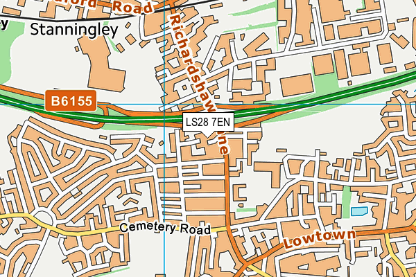 LS28 7EN map - OS VectorMap District (Ordnance Survey)
