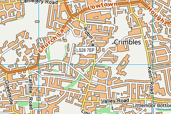 LS28 7EP map - OS VectorMap District (Ordnance Survey)