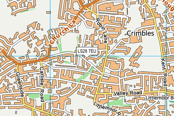 LS28 7EU map - OS VectorMap District (Ordnance Survey)