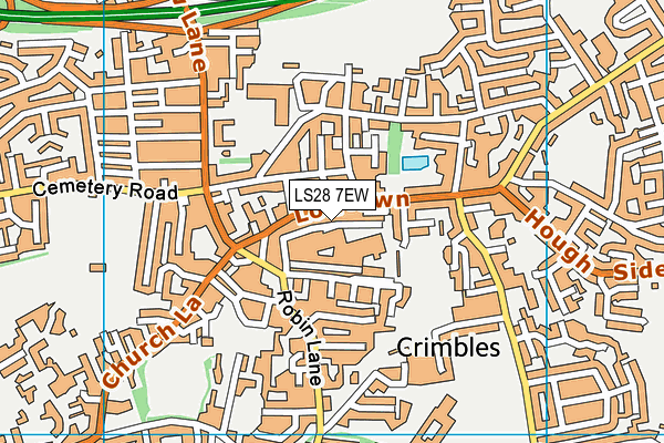 LS28 7EW map - OS VectorMap District (Ordnance Survey)