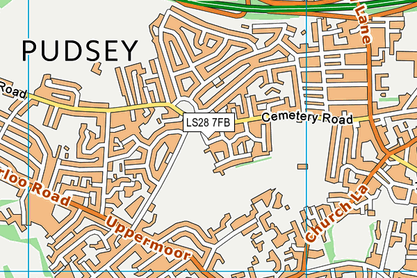 LS28 7FB map - OS VectorMap District (Ordnance Survey)