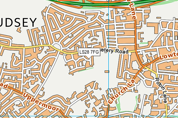 LS28 7FG map - OS VectorMap District (Ordnance Survey)