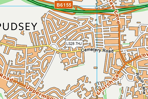 LS28 7HJ map - OS VectorMap District (Ordnance Survey)