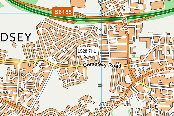 LS28 7HL map - OS VectorMap District (Ordnance Survey)