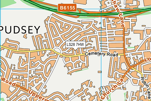 LS28 7HW map - OS VectorMap District (Ordnance Survey)