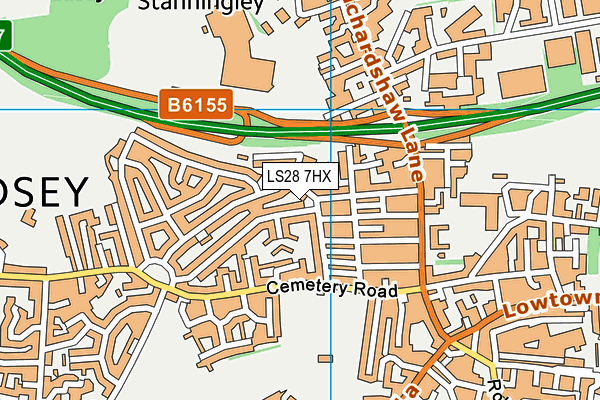 LS28 7HX map - OS VectorMap District (Ordnance Survey)