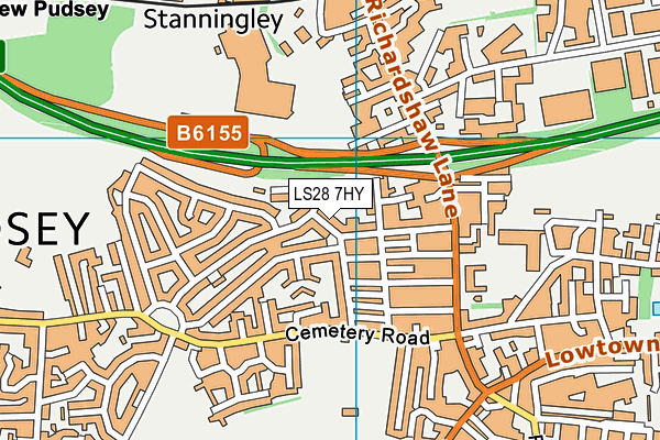 LS28 7HY map - OS VectorMap District (Ordnance Survey)