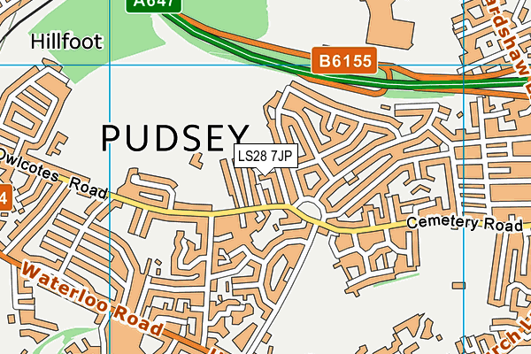 LS28 7JP map - OS VectorMap District (Ordnance Survey)