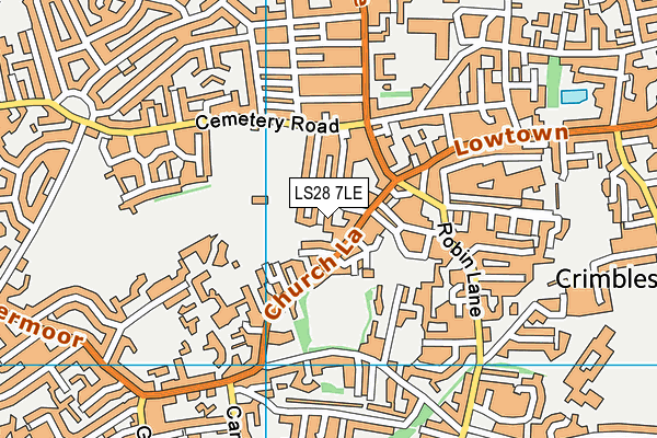 LS28 7LE map - OS VectorMap District (Ordnance Survey)