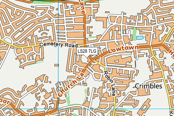 LS28 7LG map - OS VectorMap District (Ordnance Survey)