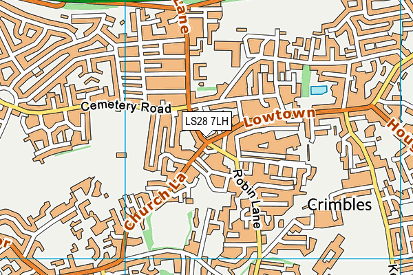 LS28 7LH map - OS VectorMap District (Ordnance Survey)
