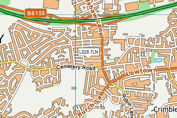 LS28 7LN map - OS VectorMap District (Ordnance Survey)