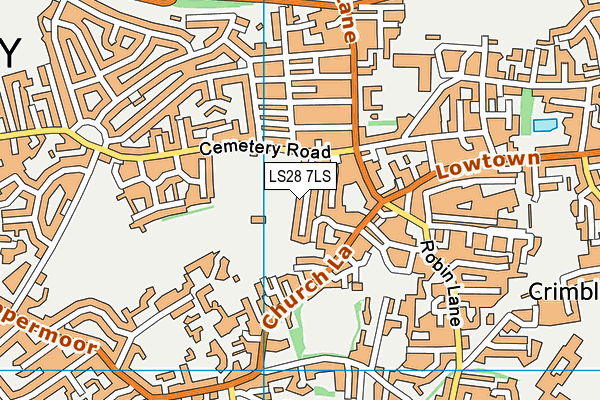LS28 7LS map - OS VectorMap District (Ordnance Survey)