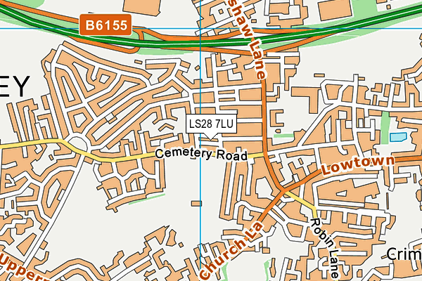 LS28 7LU map - OS VectorMap District (Ordnance Survey)