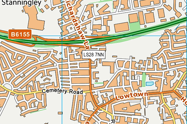 LS28 7NN map - OS VectorMap District (Ordnance Survey)