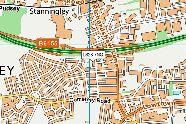 LS28 7NQ map - OS VectorMap District (Ordnance Survey)