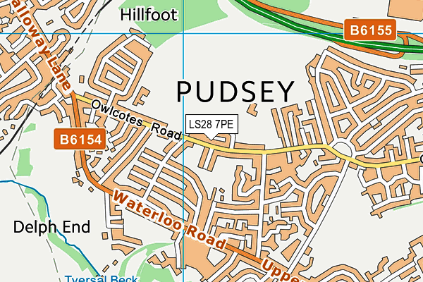 LS28 7PE map - OS VectorMap District (Ordnance Survey)