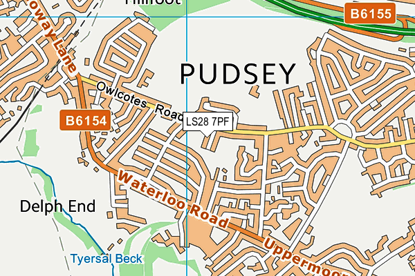 LS28 7PF map - OS VectorMap District (Ordnance Survey)