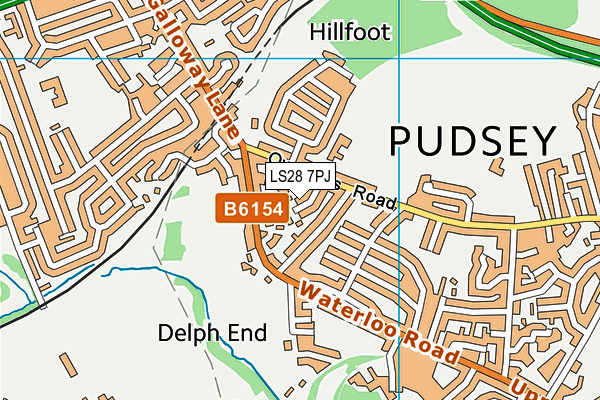 LS28 7PJ map - OS VectorMap District (Ordnance Survey)