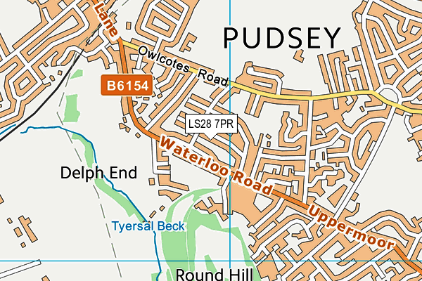 LS28 7PR map - OS VectorMap District (Ordnance Survey)